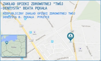 NIEPUBLICZNY ZAKŁAD OPIEKI ZDROWOTNEJ TWÓJ DENTYSTA B. PĘKAŁA - ZAKŁAD OPIEKI ZDROWOTNEJ "TWÓJ DENTYSTA" BEATA PĘKAŁA - STARGARDZKA 23,  PYRZYCE