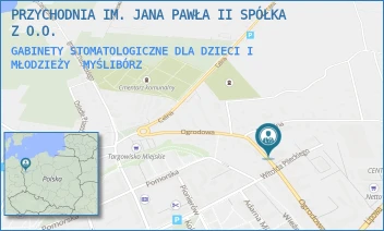 GABINETY STOMATOLOGICZNE DLA DZIECI I MŁODZIEŻY - PRZYCHODNIA IM. JANA PAWŁA II SPÓŁKA Z O.O. - OGRODOWA 9,  MYŚLIBÓRZ