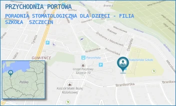 PORADNIA STOMATOLOGICZNA DLA DZIECI - FILIA SZKOŁA - PRZYCHODNIA PORTOWA - CHOBOLAŃSKA 20,  SZCZECIN