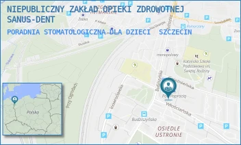 PORADNIA STOMATOLOGICZNA DLA DZIECI - NIEPUBLICZNY ZAKŁAD OPIEKI ZDROWOTNEJ SANUS-DENT - WŁOŚCIAŃSKA 1/U1,  SZCZECIN