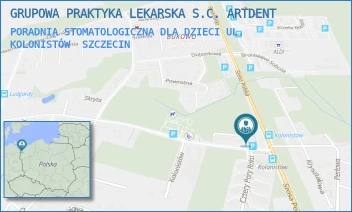 PORADNIA STOMATOLOGICZNA DLA DZIECI UL. KOLONISTÓW - GRUPOWA PRAKTYKA LEKARSKA S.C. ARTDENT - KOLONISTÓW 81,  SZCZECIN