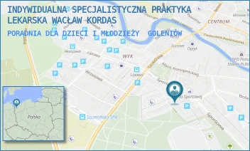 PORADNIA DLA DZIECI I MŁODZIEŻY - INDYWIDUALNA SPECJALISTYCZNA PRAKTYKA LEKARSKA WACŁAW KORDAS - SPORTOWA 3K/1,  GOLENIÓW