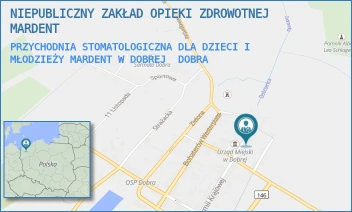 PRZYCHODNIA STOMATOLOGICZNA DLA DZIECI I MŁODZIEŻY MARDENT W DOBREJ - NIEPUBLICZNY ZAKŁAD OPIEKI ZDROWOTNEJ MARDENT - ARMII KRAJOWEJ 62,  DOBRA