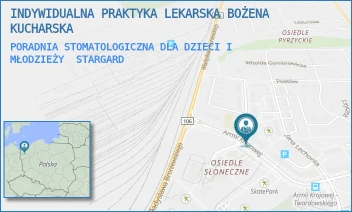 PORADNIA STOMATOLOGICZNA DLA DZIECI I MŁODZIEŻY - INDYWIDUALNA PRAKTYKA LEKARSKA BOŻENA KUCHARSKA - OŚ. PYRZYCKIE A. KRAJOWEJ 3U/2,  STARGARD