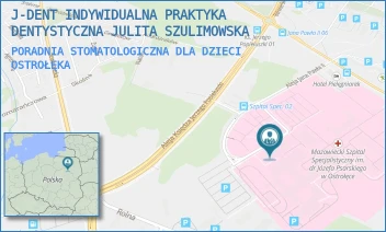 PORADNIA STOMATOLOGICZNA DLA DZIECI - J-DENT INDYWIDUALNA PRAKTYKA DENTYSTYCZNA JULITA SZULIMOWSKA - ALEJA JANA PAWŁA II 120A,  OSTROŁĘKA